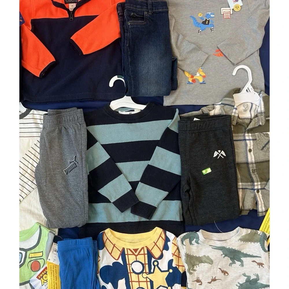 Huge Lot Boys Clothes 3T NEW & EUC Carters Outfits Sets Osh Kosh Pants Tommy H&M